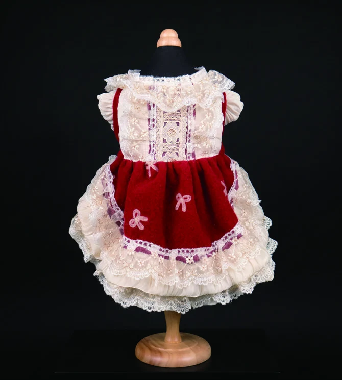 Burgundy & Ivory Dress