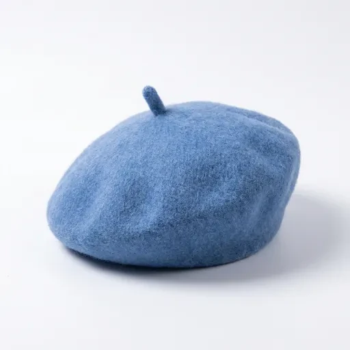 Blue beret-shaped pet hat