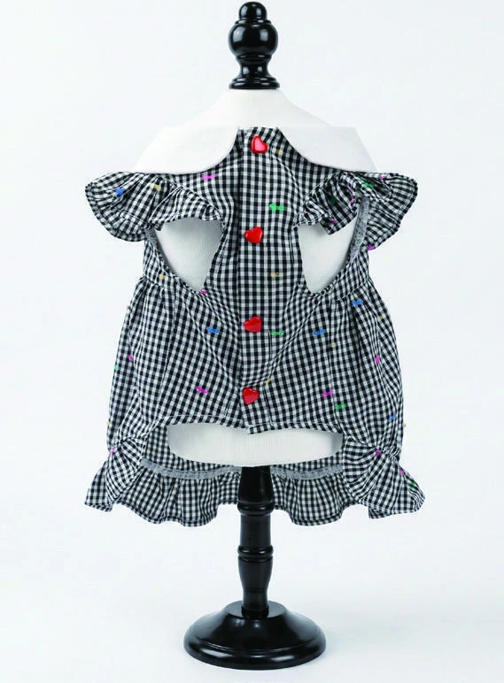 Black & White Gingham Collar Dress, underside and openings