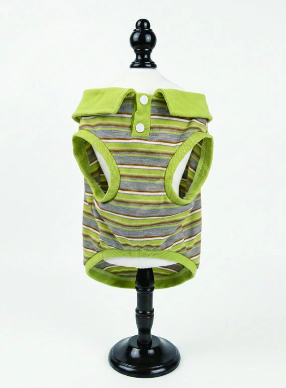 Lime Striped Collar Top, underside and openings