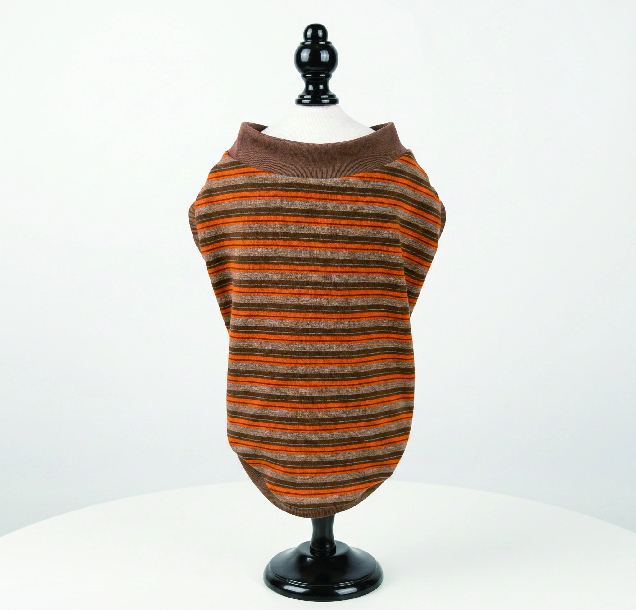 Orange & Brown Striped Top, overall design view