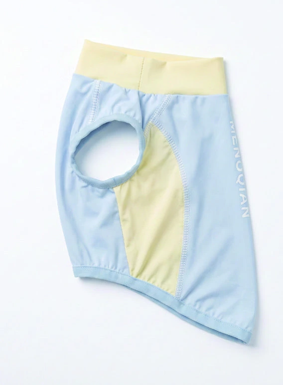 Sky Blue & Yellow Sport Top, side silhouette