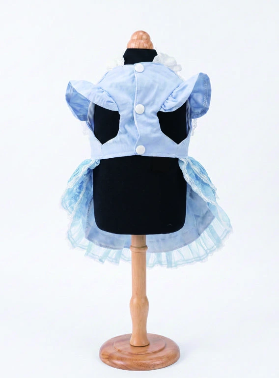 Sky Blue Tiered Dress, underside construction view