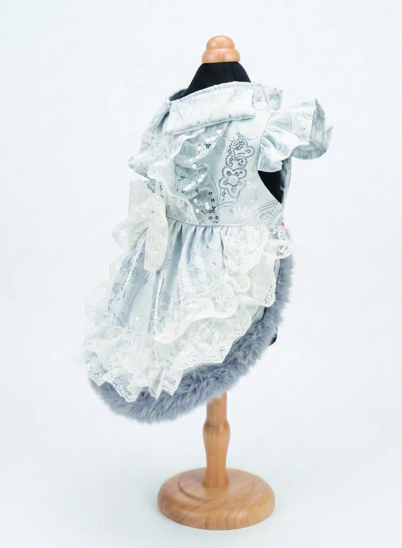 White Bow Occasion Dress, side silhouette