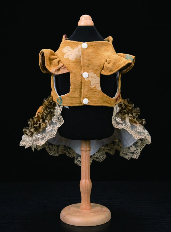 Ochre Bow Dress, underside and openings
