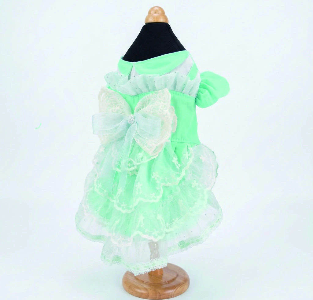 Mint Scalloped Lace Dress, overall design view