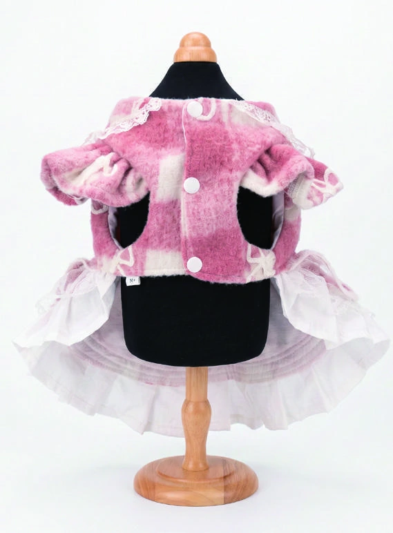 Pink & White Cape Collar Dress, underside and openings