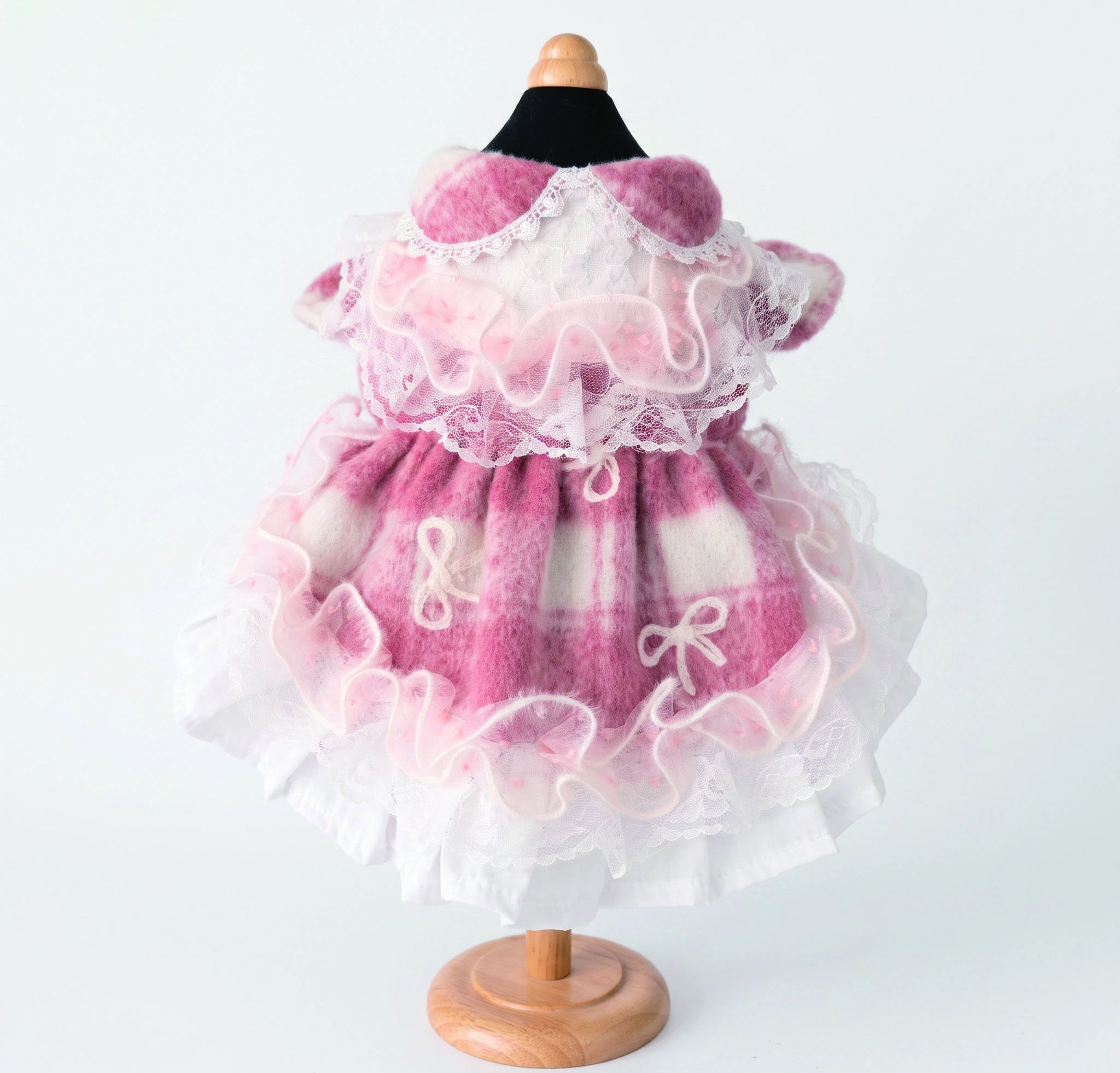 Pink & White Cape Collar Dress, overall design view
