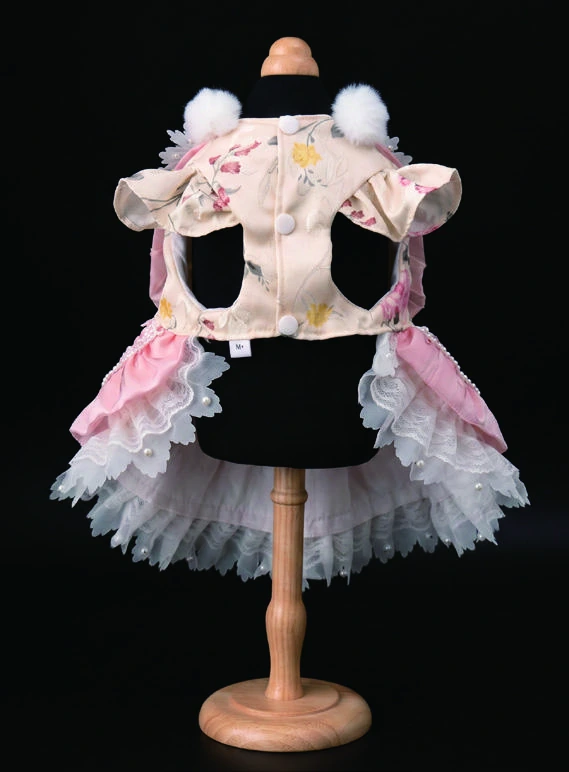 Pink & Mint Frill Collar Dress, underside and openings