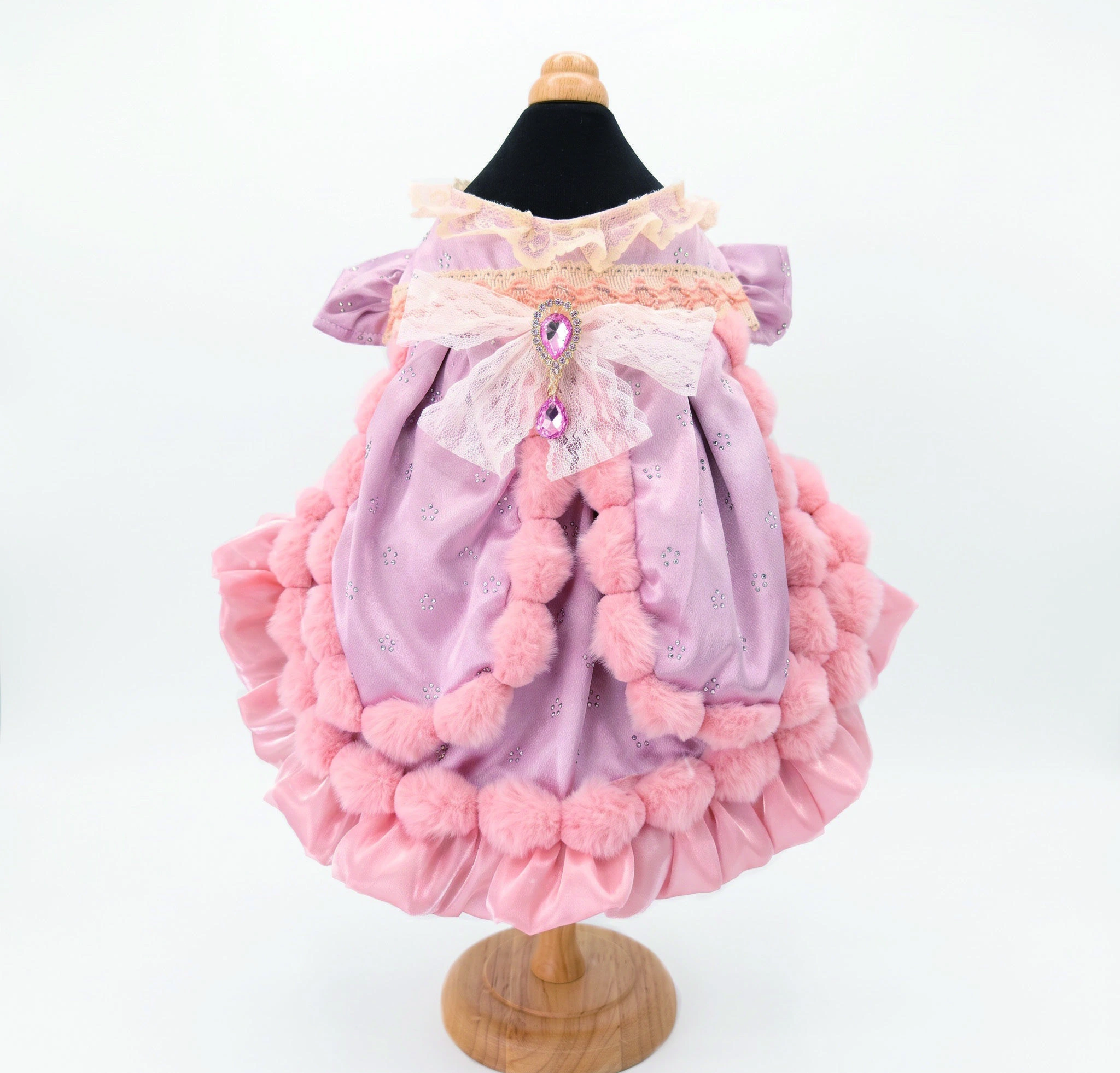 Mauve Pink Scallop Dress, overall design view