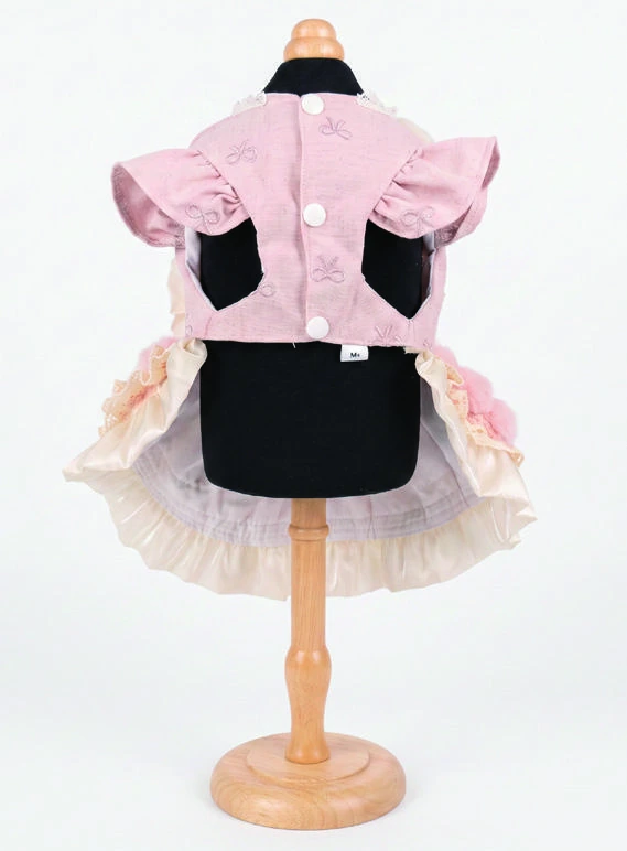 Rose & Cream Tiered Frill Dress, underside and openings