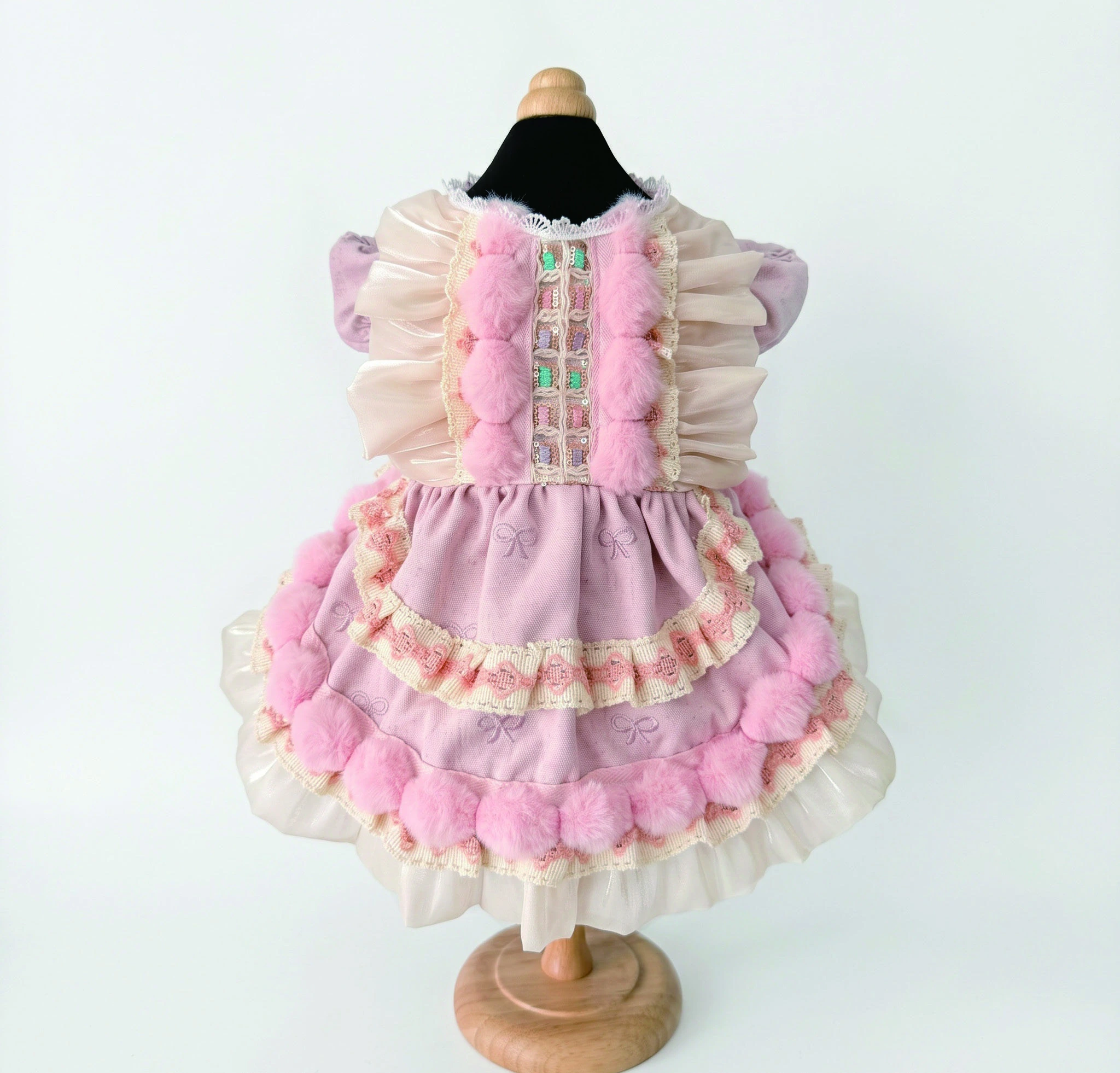 Rose & Cream Tiered Frill Dress, overall design view