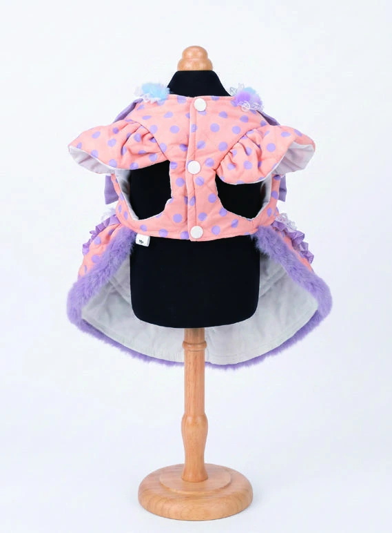 Peach & Lilac Panel Dress, underside and openings