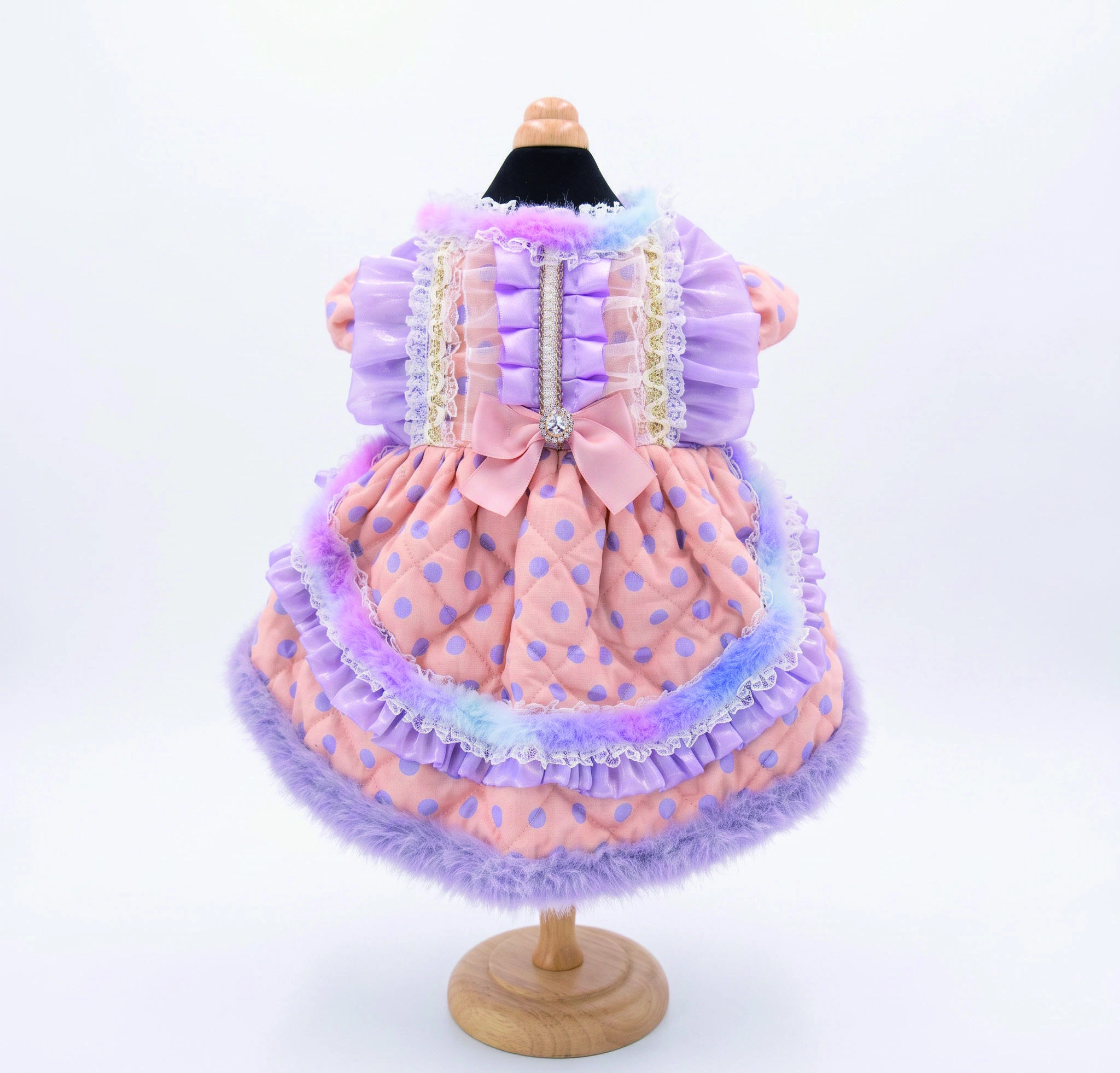 Peach & Lilac Panel Dress, overall design view