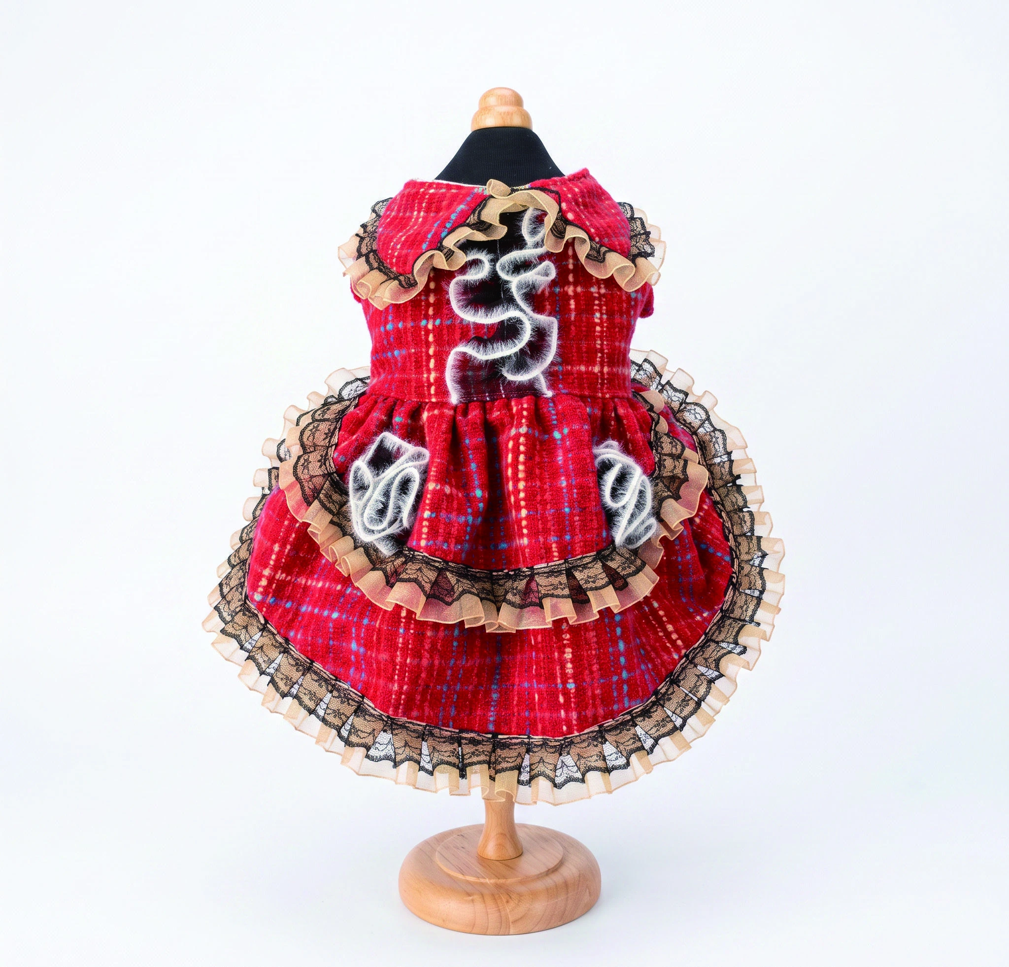 Red Tartan Cord Dress, overall design view