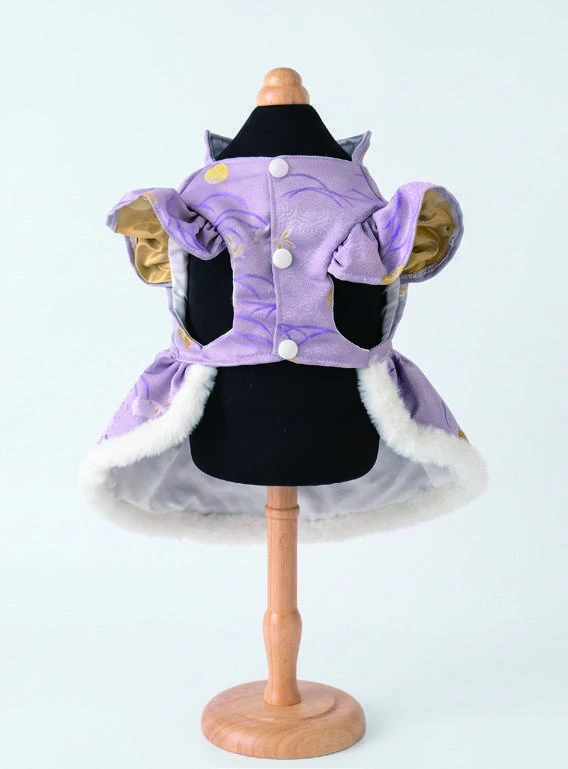 Lilac Ribbon Oriental Dress, underside construction view