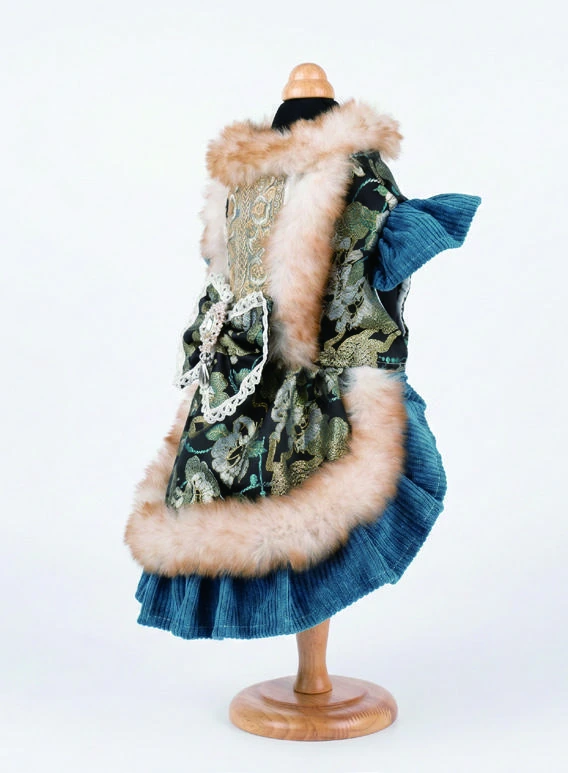 Teal Oriental Dress, side view
