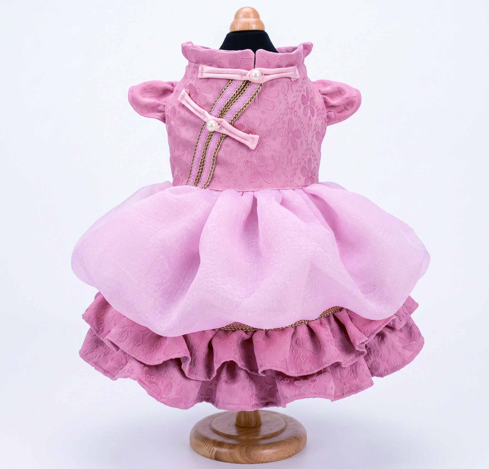 Pink Cross Cord Dress, overall design view