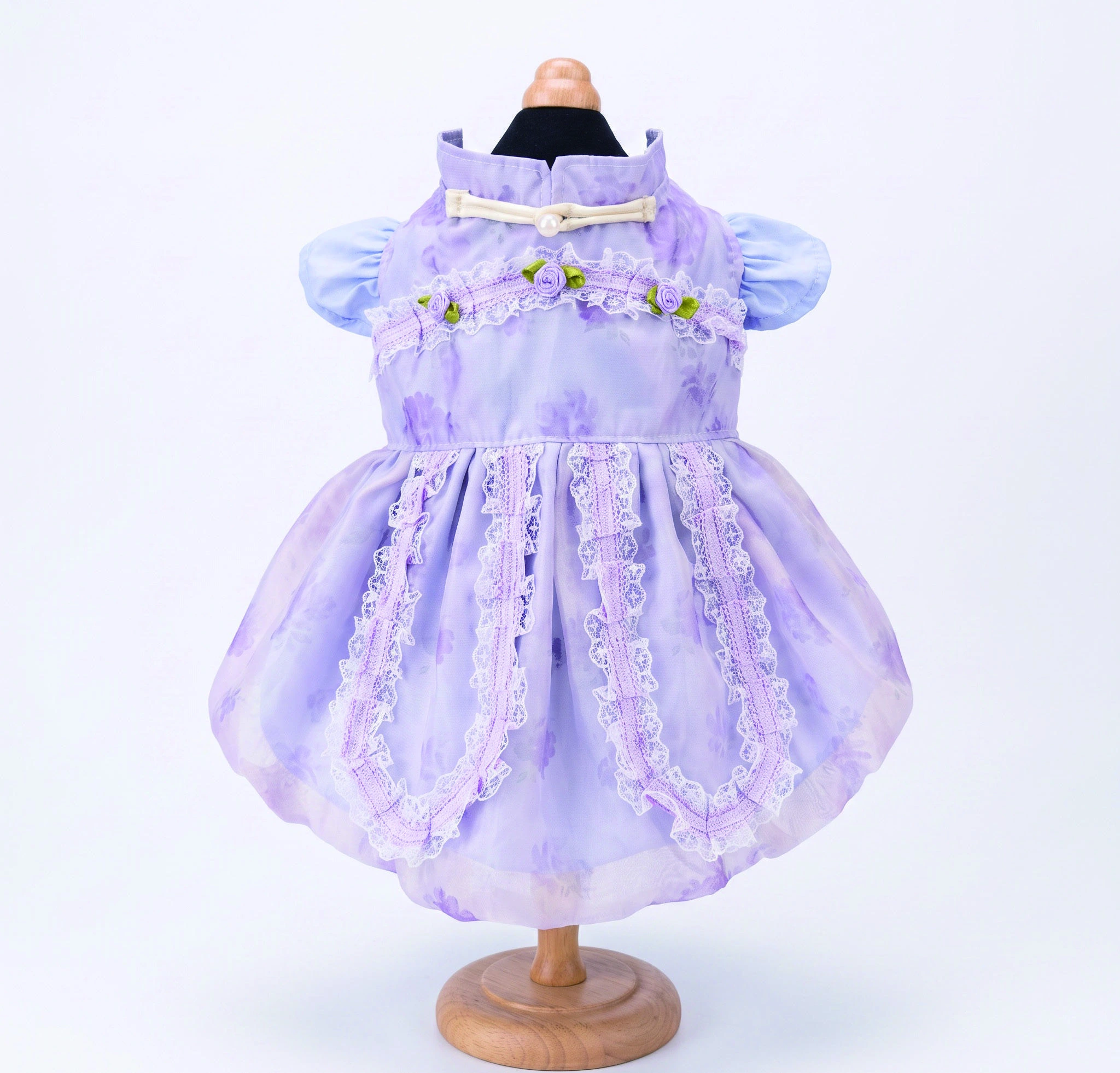 Lilac Floral Collar Dress, overall design view