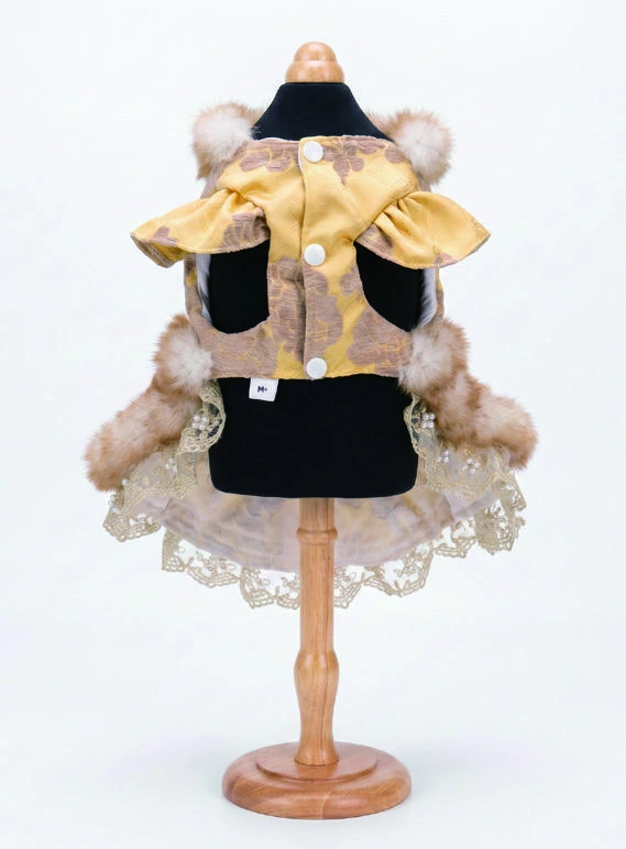 Gold & Taupe Trim Dress, underside and openings