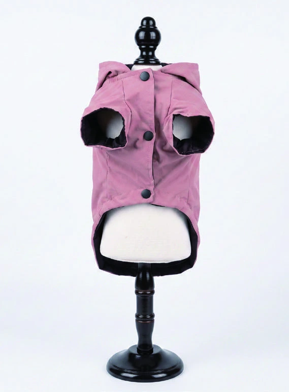 Mauve Hooded Layer, underside and openings